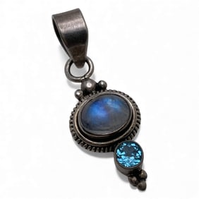 Silver Pendant With Stones