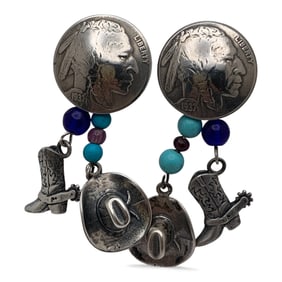 Pair Of Sterling Silver Earrings With Stones