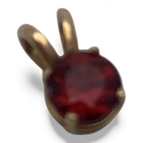 14k Yellow Gold & Garnet Pendant