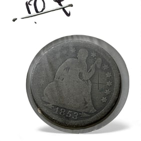 1853 Arrows Seated Liberty Dime