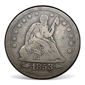 1853 Arrows & Rays Seated Quarter