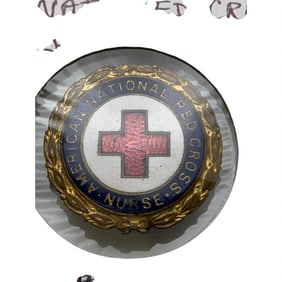 Bronze Enameled Natl' Red Cross Pin