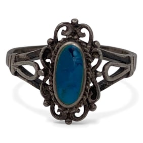 Sterling Silver Ring With Blue Stone