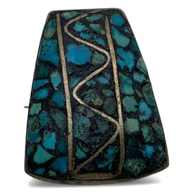 Silver & Blue Stone Pin