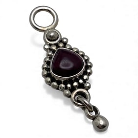 Sterling Silver & Purple Stone Pendant