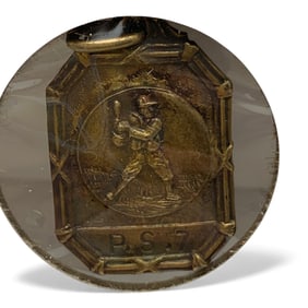 Sterling Silver 1944 Baseball Gold Tone Pendant