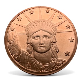 1oz. .999 Statue Of Liberty Copper Round