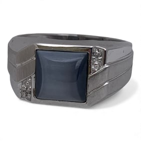 10k White Gold Diamond & Stone Ring