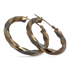 Pair Of 14k Yellow Gold Hoop Earrings