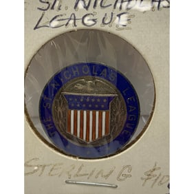 Sterling Enameled St. Nicholas League Pin