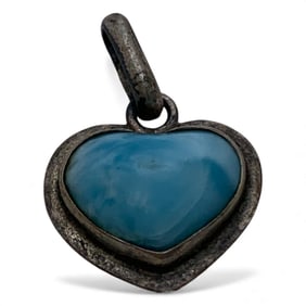 Sterling Silver & Blue Stone Heart Pendant