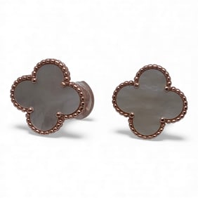 Pair Of 18k Rose Gold & Mother Of Pearl Earrings
