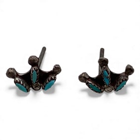 Silver Earrings With Blue Stones