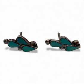 Silver Earrings With Blue Stones