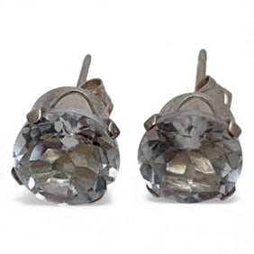 Sterling Silver & Clear Stone Earrings