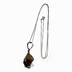 Sterling Silver Tiger's Eye Pendant Necklace