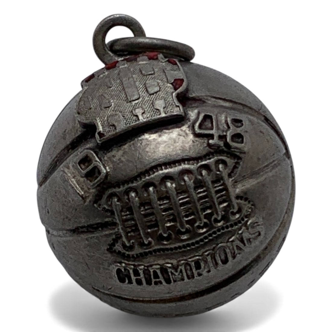 Sterling Silver Basketball Pendant: Marked Sterling - 7/8" Long - 5.7 Grams