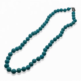 Blue Hard Stone Beaded Necklace