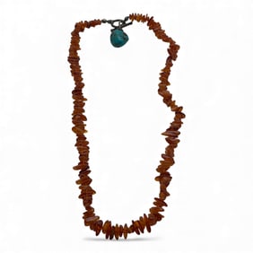 Orange Stone Chunk Necklace