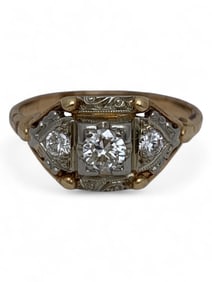 14k Yellow Gold & Diamond Ring