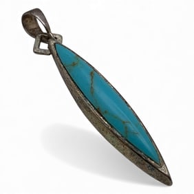 Sterling Silver & Blue Stone Pendant