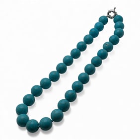Blue Hard Stone Beaded Necklace