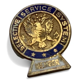 Sterling Silver Selective Service System Pin