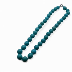 Blue Hard Stone Beaded Necklace