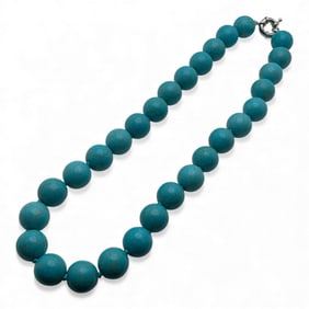 Blue Hard Stone Beaded Necklace