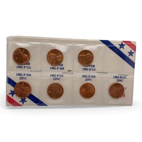 Set Of 7 1982 Lincoln Head Cents