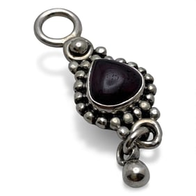Sterling Silver 7 Purple Stone Pendant