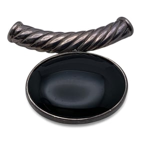 Sterling Silver & Black Stone Pendant
