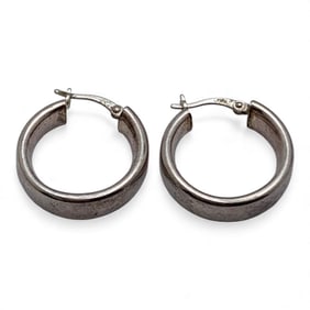 Pair Of Sterling Silver Hoop Earrings
