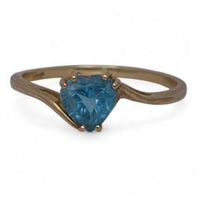10k Gold And Blue Topaz Ring