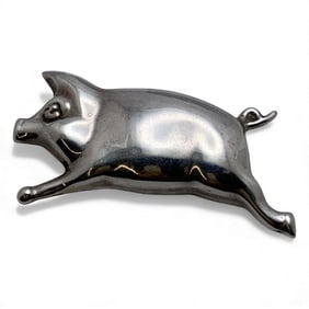 Mexico Sterling Silver Pig Pin