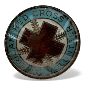 Sterling Silver Enameled American Red Cross Pin