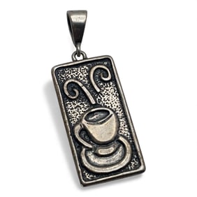 Silver Coffee Cup Pendant