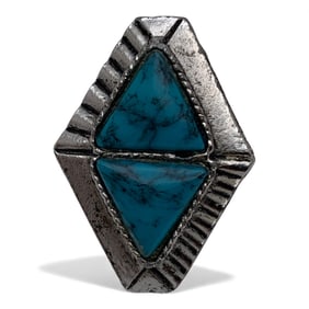 Silver Ring With Blue Stones