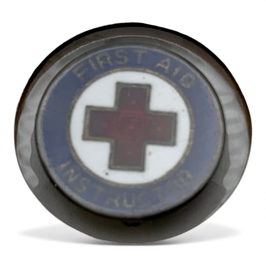 Sterling Silver Enameled Red Cross Instructor Pin: Marked Sterling - See Photos