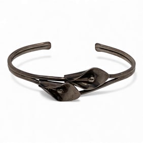 Sterling Silver Floral Cuff Bracelet