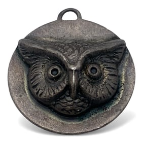 Sterling Silver Owl Head Pendant