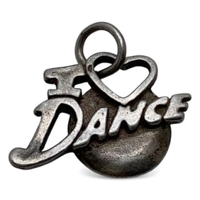 Sterling Silver Charm, I Love Dance