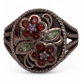 Sterling Silver Floral Ring