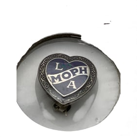 Sterling Silver Purple Heart Pin