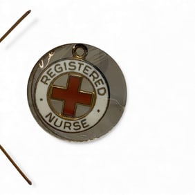 Sterling Enameled Registered Nurse Pendant