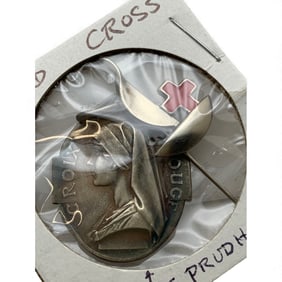 Enameled Red Cross French Pendant