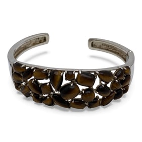 Sterling Silver & Tiger's Eye Cuff Bracelet