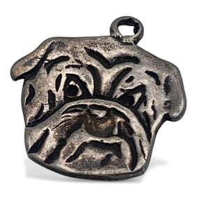 Sterling Silver Bulldog Head Pendant