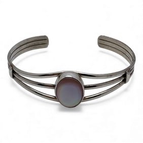 Sterling Silver & Mother Of Pearl Cuff Bracelet