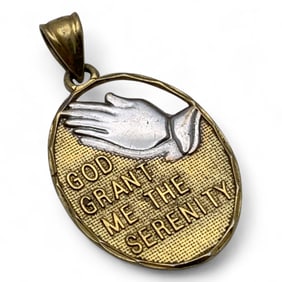 Sterling Goldwash Pendant, Praying Hands